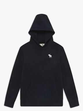 Abercrombie Kids "Icon" Essential Hoodie Popover Fleece 13-14 Moose Embroidery